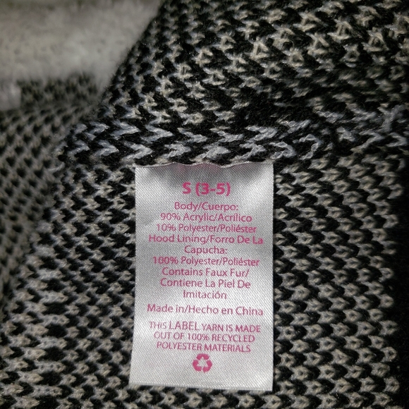 No Boundaries Juniors Jacquard Cardigan with Faux Sherpa Hood Size S - Picture 9 of 11